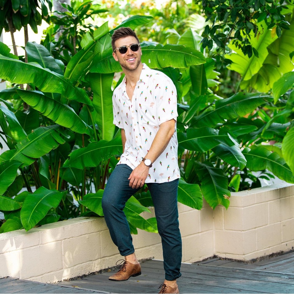 Kenny Flowers The Parrots and Palapas Men's Shirt